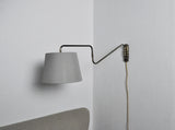 Danish Brass Swing Arm Wall Lamp, 1950s