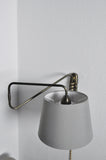 Danish Brass Swing Arm Wall Lamp, 1950s