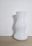 Mouth blown Holmegaard large white glass floor vase