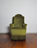 Danish Art Deco Chair in Green Velvet, early 1900s