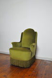 Danish Art Deco Chair in Green Velvet, early 1900s