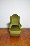 Danish Art Deco Chair in Green Velvet, early 1900s