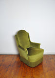 Danish Art Deco Chair in Green Velvet, early 1900s