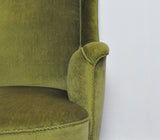 Danish Art Deco Chair in Green Velvet, early 1900s