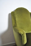 Danish Art Deco Chair in Green Velvet, early 1900s