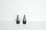 Danish Modern  Pair of Rosewood and Stainless Steel Salt and Pepper Shakers