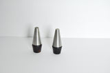 Danish Modern Pair of Rosewood and Stainless Steel Salt and Pepper Shakers