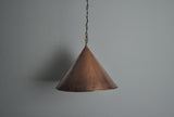 Cone shaped handmade copper pendant from Denmark, 1970s