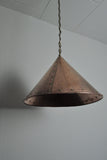 Cone shaped handmade copper pendant from Denmark, 1970s