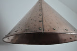 Cone shaped handmade copper pendant from Denmark, 1970s