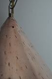 Cone shaped handmade copper pendant from Denmark, 1970s