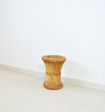 Bamboo and Rattan Stool or Side Table, 20th Century