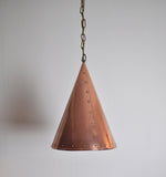 Cone Shaped Handcrafted Copper Pendant from Denmark, 1970s