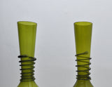 Antique Green Decanter or Vase with Attached Glass Wire, Holmegaard, Denmark