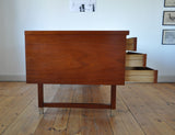  Kai Kristiansen free standing teak desk model EP 401 for Feldballes Møbelfabrik