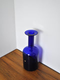 Scandinavian Modern Cobalt Blue Vase by Otto Brauer for Holmegaard Denmark 1960s