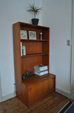 Danish teak racking system with cabinets and shelves